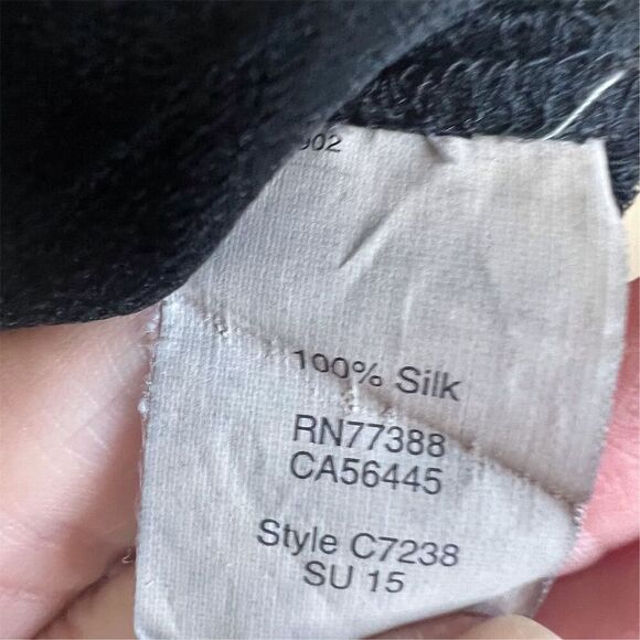 Madewell Black Silk Cargo Button Down Sleeveless Collared Blouse Size Small - Picture 4 of 5